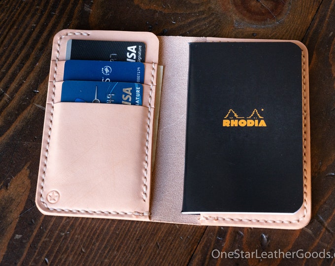 Notebook/wallet, "Park Sloper Medium No Pen" - natural veg skirting leather (SMNP)