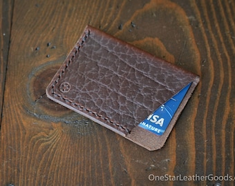 The Minimalist: micro card wallet - textured Horween Chromexcel, brown