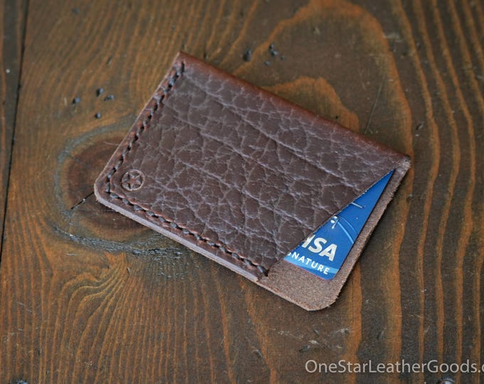 The Minimalist: micro card wallet - textured Horween Chromexcel, brown