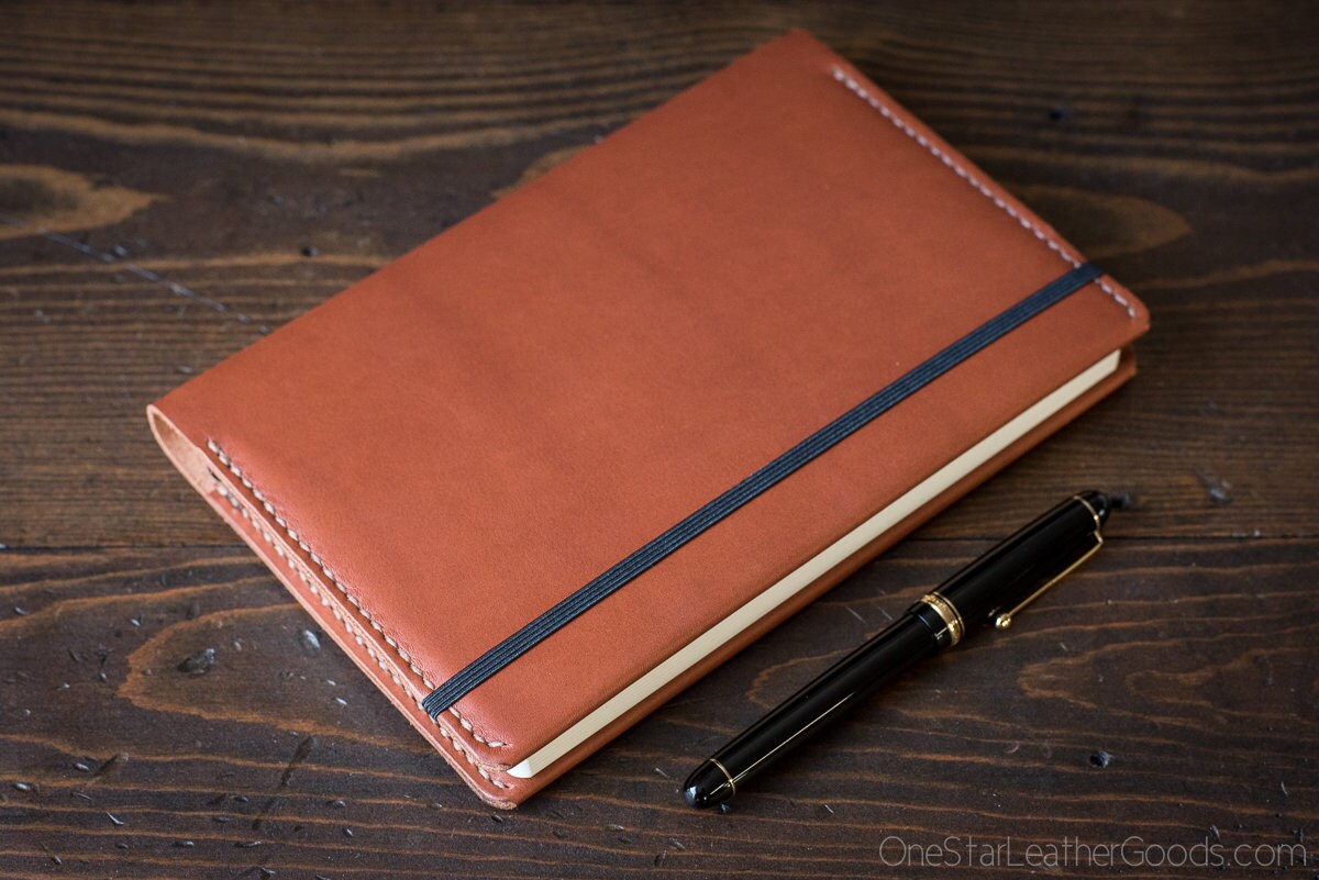 Leuchtturm 1917 Medium (A5) Hardcover Notebook wrap cover chestnut Horween latigo leather