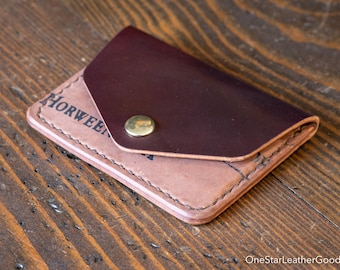 The Snap, three pocket wallet - Burgundy #8 Horween shell cordovan leather
