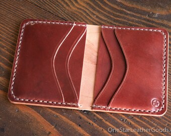 6 Pocket Horizontal wallet, Horween shell cordovan - garnet