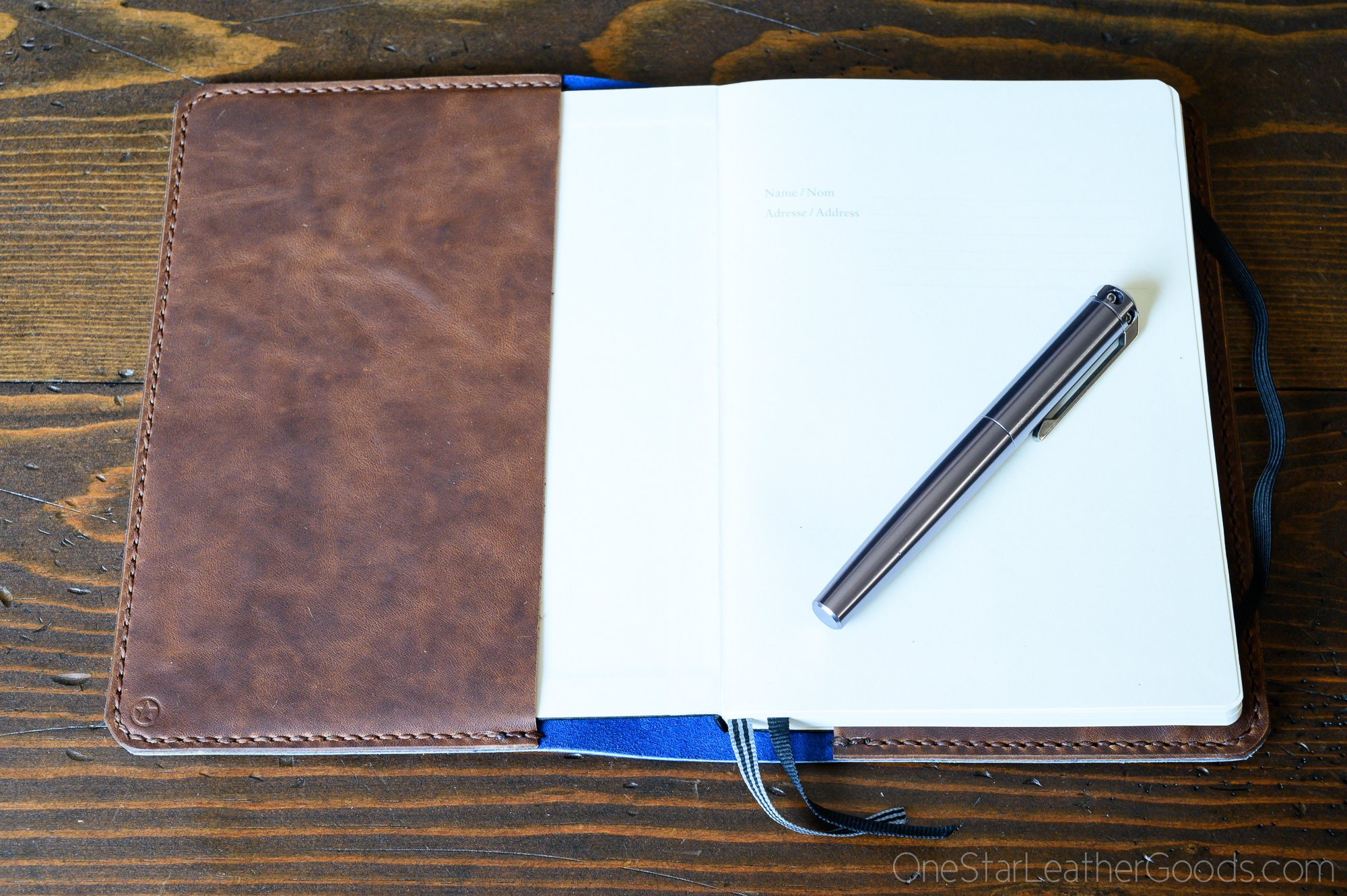 Leuchtturm 1917 Medium (A5) Hardcover Notebook cover blue / brown