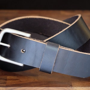 Custom sized belt - 1.5&quot; width - Horween Chromexcel leather - heel bar buckle - black chromexcel