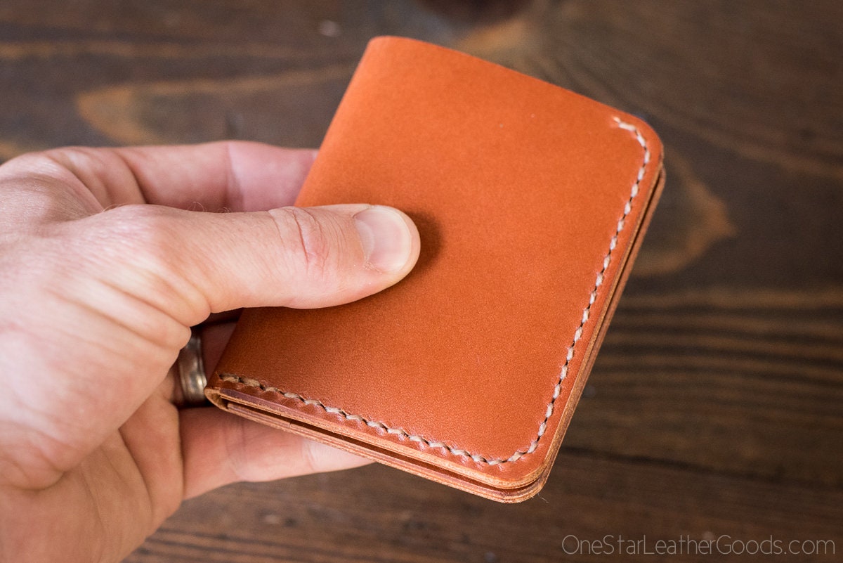 6 Pocket Horizontal compact wallet chestnut bridle leather