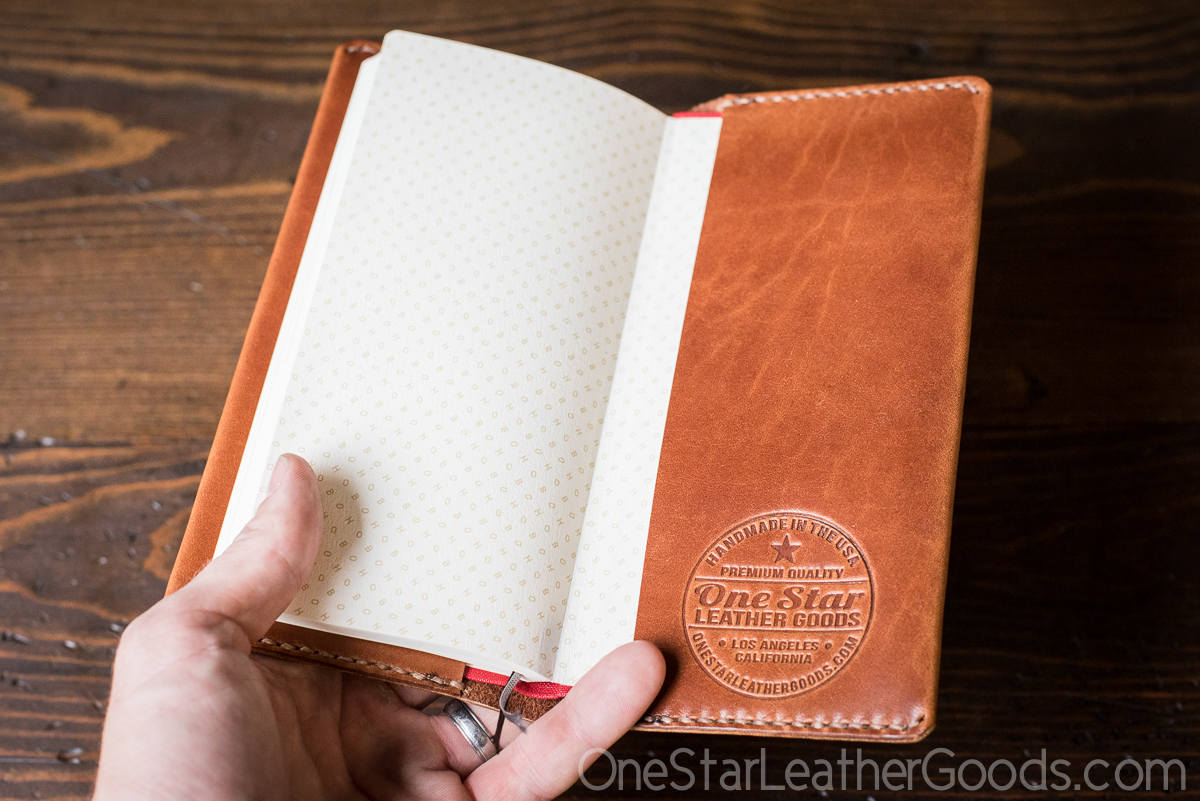Hobonichi Weeks planner cover in superior quality harness leather chestnut
