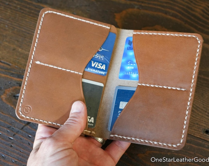 The Five Pocket Slim leather wallet  - Horween natural Chromexcel