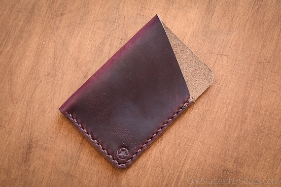 The Minimalist: Micro Card Wallet- Burgundy #8 Horween Chromexcel