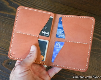 The Five Pocket Slim leather wallet  - chestnut skirting leather