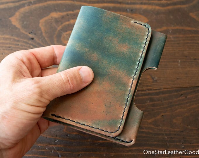 Small A7 notebook/wallet/pen, "Park Sloper Medium" - marbled Horween shell cordovan / black Buttero (PSM)