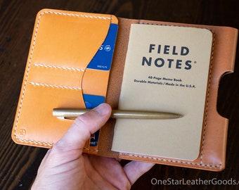 Field Notes wallet with pen sleeve "Park Sloper Senior" - tan bridle leather (PSS)