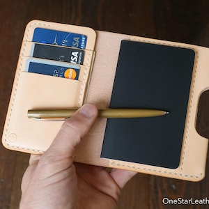 Petit carnet/portefeuille/stylo A7 « Park Sloper Medium » - cuir Buttero naturel (PSM)
