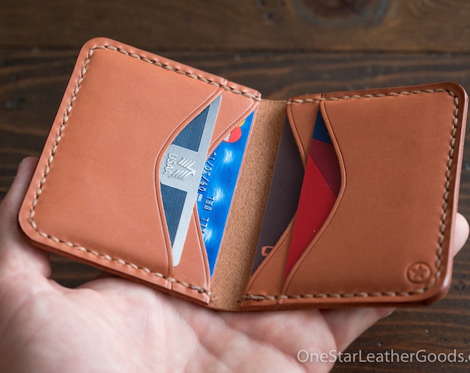 The Six Pocket Horizontal leather wallet - chestnut skirting leather