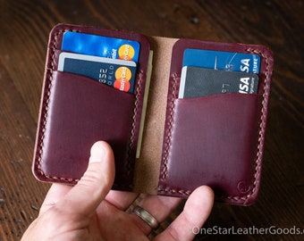 6 Pocket Vertical Leather Wallet - Horween Chromexcel - burgundy #8