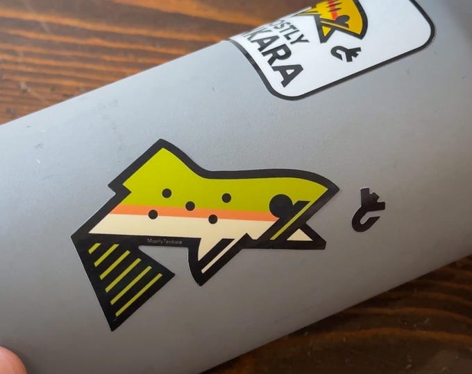 Fly fishing stickers - fish + fly
