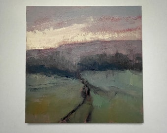 Original Oil Painting, British landscape study no.5, oil on canvas panel, not a print.