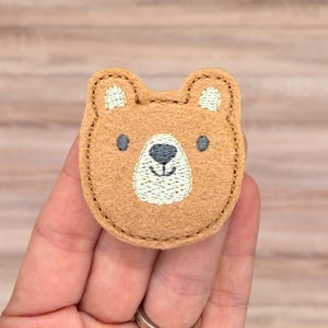 Bear Face Feltie: Craft Embellishment - Trimmed or Untrimmed