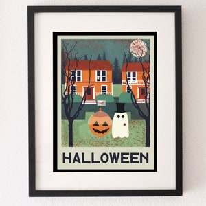 Halloween Film Print/  Retro Vintage Travel Print/ Haddonfield/ Inspired by the film Halloween/ Horror Print