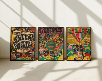 Helter Skelter Beatles Inspired Art Print | Music Hand Drawn 60s