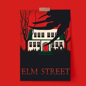 A Nightmare on Elm Street/ Vintage Retro Travel Poster inspired by Freddy Krueger Horror Film