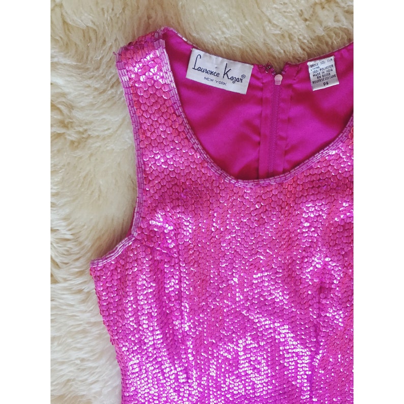hot pink metallic dress