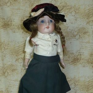 Antique 1900&#39;s Doll J.G.K. KESTNER #154 Germany Cork Stuffed, Jointed Doll, Open Mouth, Blue Sleep Eyes