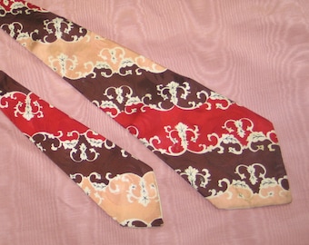 Vintage 1940s Silk Tie / Mens Tie / Art Deco Mid Century / Designer Tie / Necktie-Cravat
