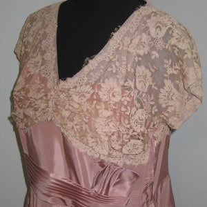 Vintage Dress 1940s 1950s-Shimmery Rose Pink Formal Party Cocktail DressMother of BrideBridesmaid DebutanteProm image 2