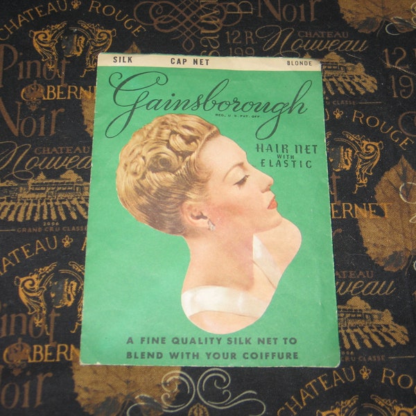 Vintage Gainsborough SILK Hair Nets with Elastic in Original Package-1 per Package-Chignon Net-Blonde