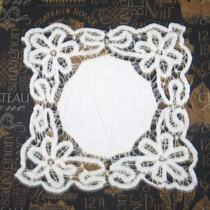 Delicate Antique Vintage BATTENBURG Lace Handkerchief Hanky~Bridal-Tape Lace-Hand Made Battenburg Lace