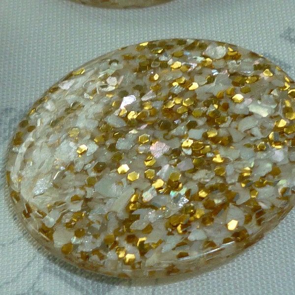 HTF XL Vintage Buttons "Rainbow Orientals" Confetti Pearl Chips in Lucite 3 sizes available Mother of Pearl Unique