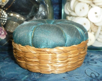 Antike Pin Kissen Vintage Haar Pin Kissen Wicker Nähen Korb