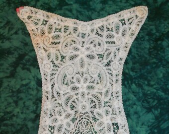 Antique French PRINCESSE Lace Victorian Edwardian Dress Front Collar