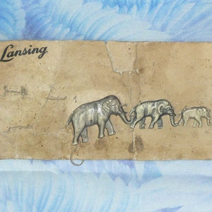 Realistic Elephant Family Buttons Vintage Bull, Mom, Baby New Old Stock-Orig Card-Deadstock