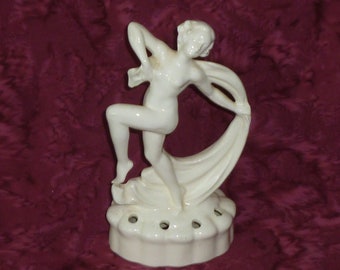 Antique Fairy Flower Frog Deco CORONET Lady Scarf Dancer Flapper 1920s Rare Germany Porcelain