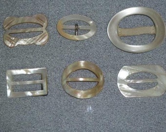 Antique Belt Buckle Scarf Slide Clip Large Art Deco-Flapper Carved