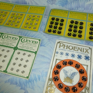 NOS Antique Sewing Snaps Vintage PHÖNIX, Clever, Snapstuds, New Old Stock Kleidung, Baby, Puppen Kinder