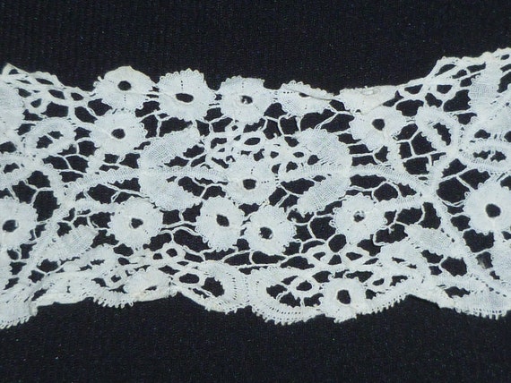 STUNNING Antique Lace Collar Dress Front Yoke Vin… - image 2