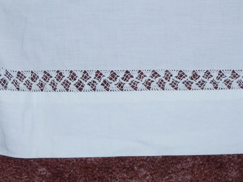 Antique Lace Bed Sheet Handmade Crochet Laceflat Sheettrousseaubed