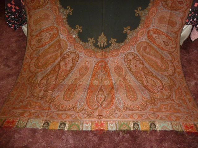 Antique 1800's Kashmir PAISLEY Shawl English KIRKING Shawl -138