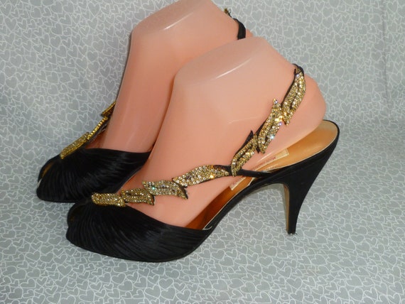 Exquisite Vintage MISS LOUISE High Heel Shoes-Rhi… - image 5