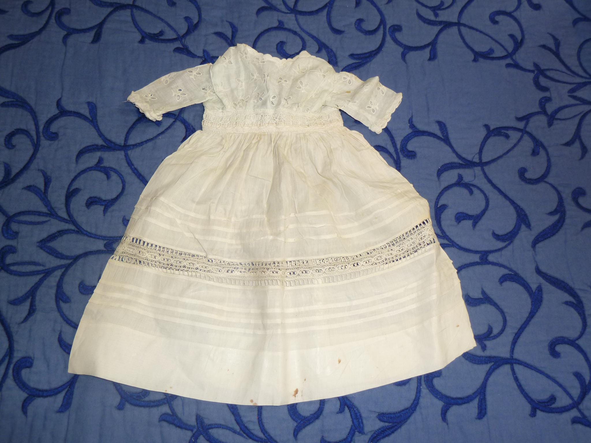 ANCIENNE ROBE FILLETTE en Piqué De Coton 1900'S EUR 25,00 - PicClick FR