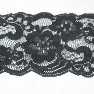 Antique Lace Black Re-embroidered Lace on net 2 1/4&quot;W 124&quot;L-Clothing Sewing Children&#39;s Doll Costume