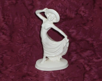 Antique Flower Frog Deco Lady Dancer Flapper 1920s Rare Germany Porcelain