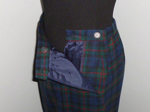 Vintage Pendleton Skirt ARGYLE Clan Red Black Tar… - image 9
