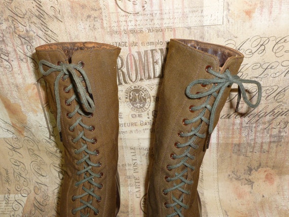 Antique Boots Victorian Edwardian Womans Brown Tu… - image 7