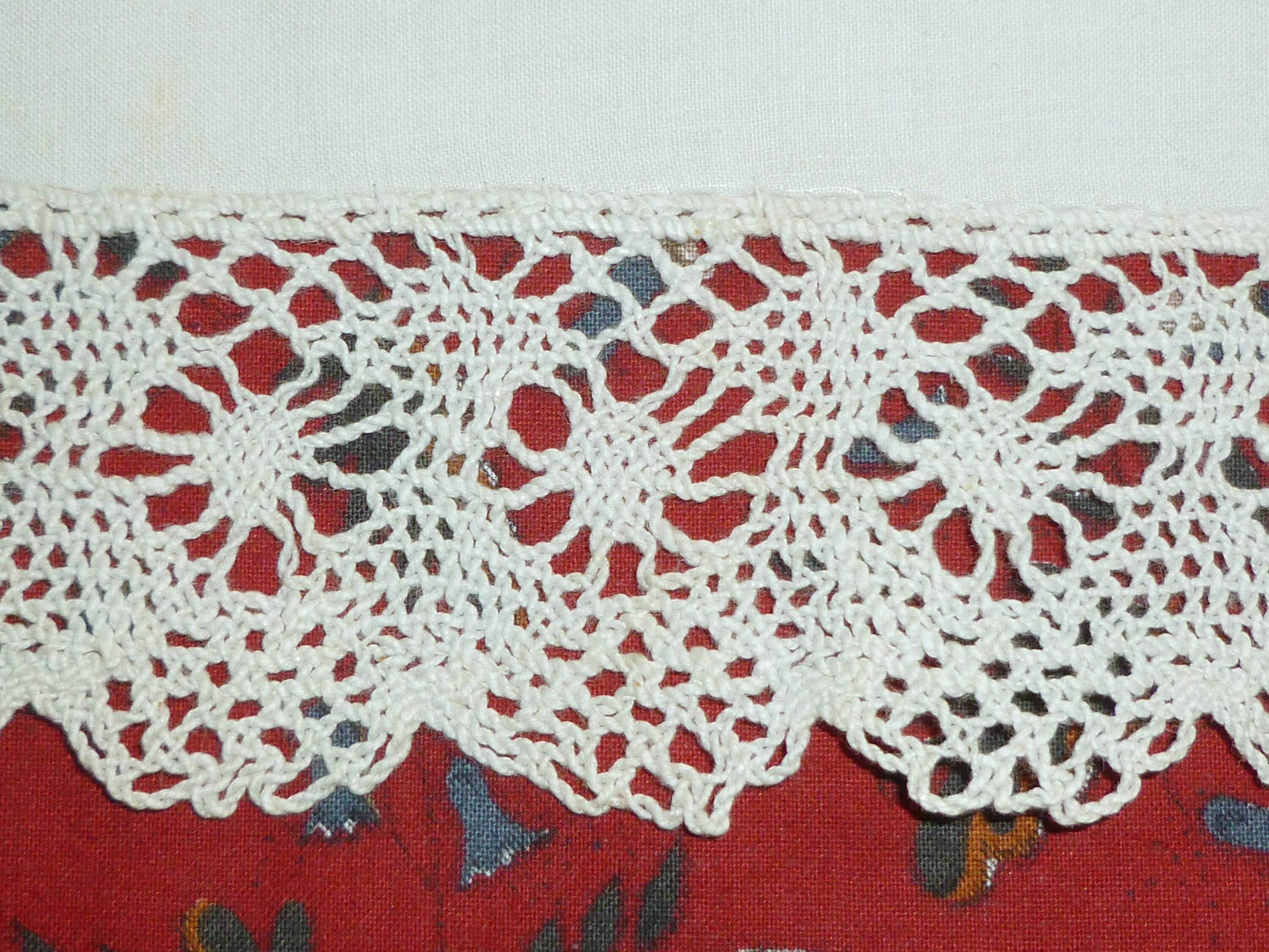 Pair Antique Victorian Layover Shams Red Work Hand Embroidery