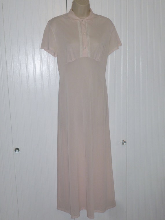 Vintage Night Gown 1960s 1970s Pale Pink Stage Pho