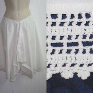 Antique Victorian-Edwardian Petticoat Bloomers-Underpants-Lingerie Crochet Lace / White Cotton