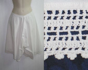 Antique Victorian-Edwardian Petticoat Bloomers-Underpants-Lingerie Crochet Lace / White Cotton